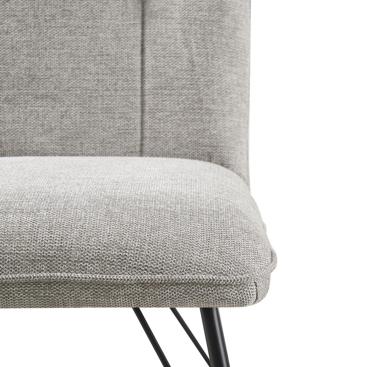 STUHL NELE Grau 2 Stück - Grau, Textil/Metall (46/85/60cm) - B&D Home