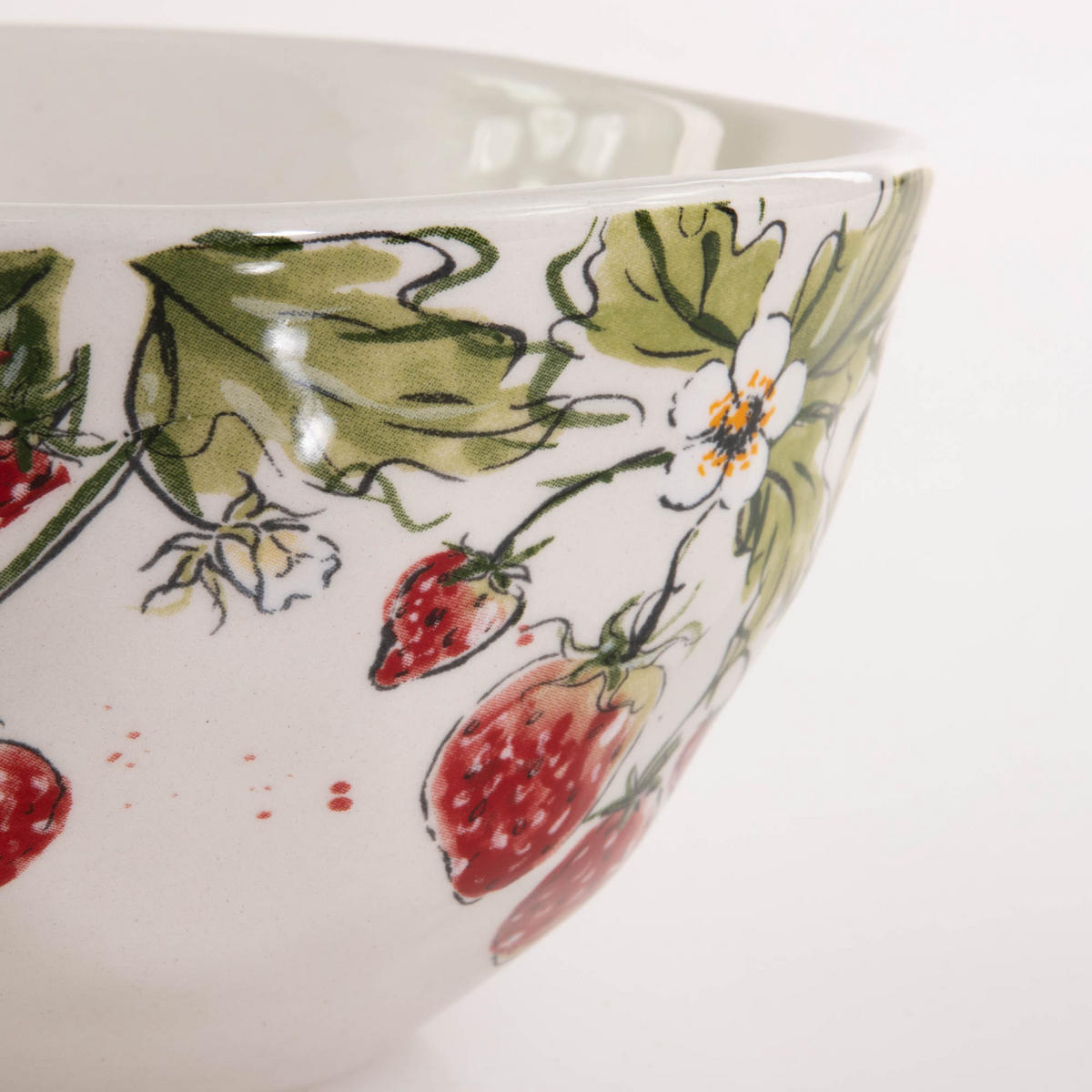 SUPPENSCHÜSSEL Strawberry 540 ml - Rot/Weiß, Keramik (540cm) - Boltze Home