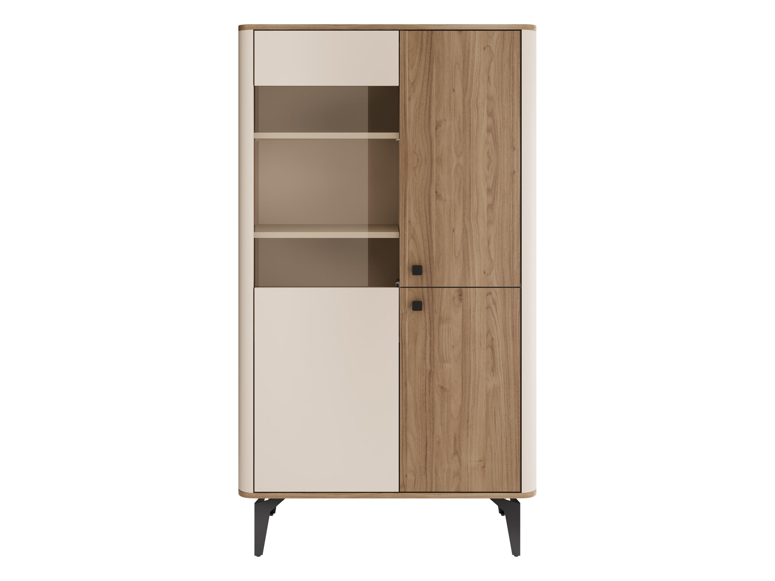 Mirjan24 Vitrine Kaschmir, Nussbaum 89x156x41 cm