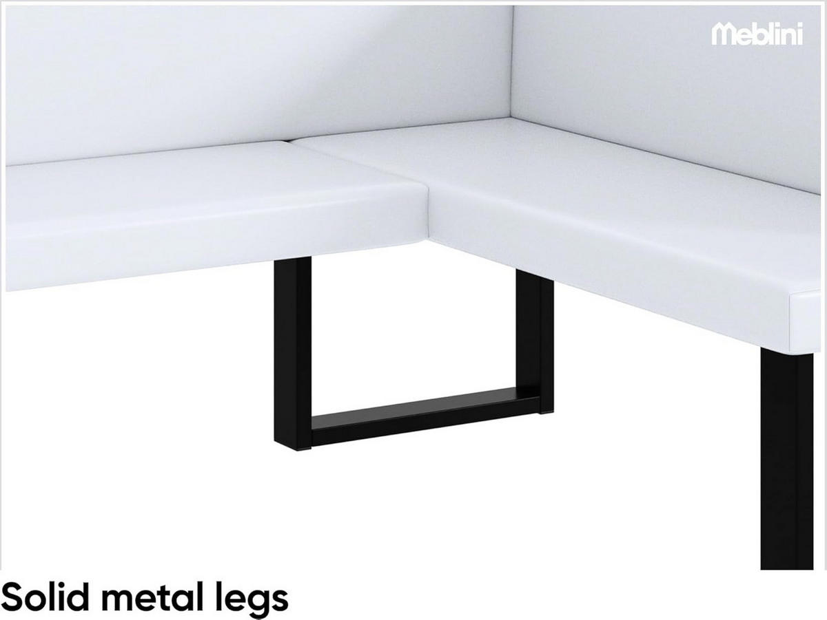 ECKBANK TONI_U - Weiß, Leder (128/168cm) - Meblini