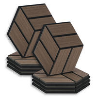 AKUSTIKPANEEL Hexagon Braun 4 Stück - Braun, Holz (30/26/2cm) - Homestyle4u