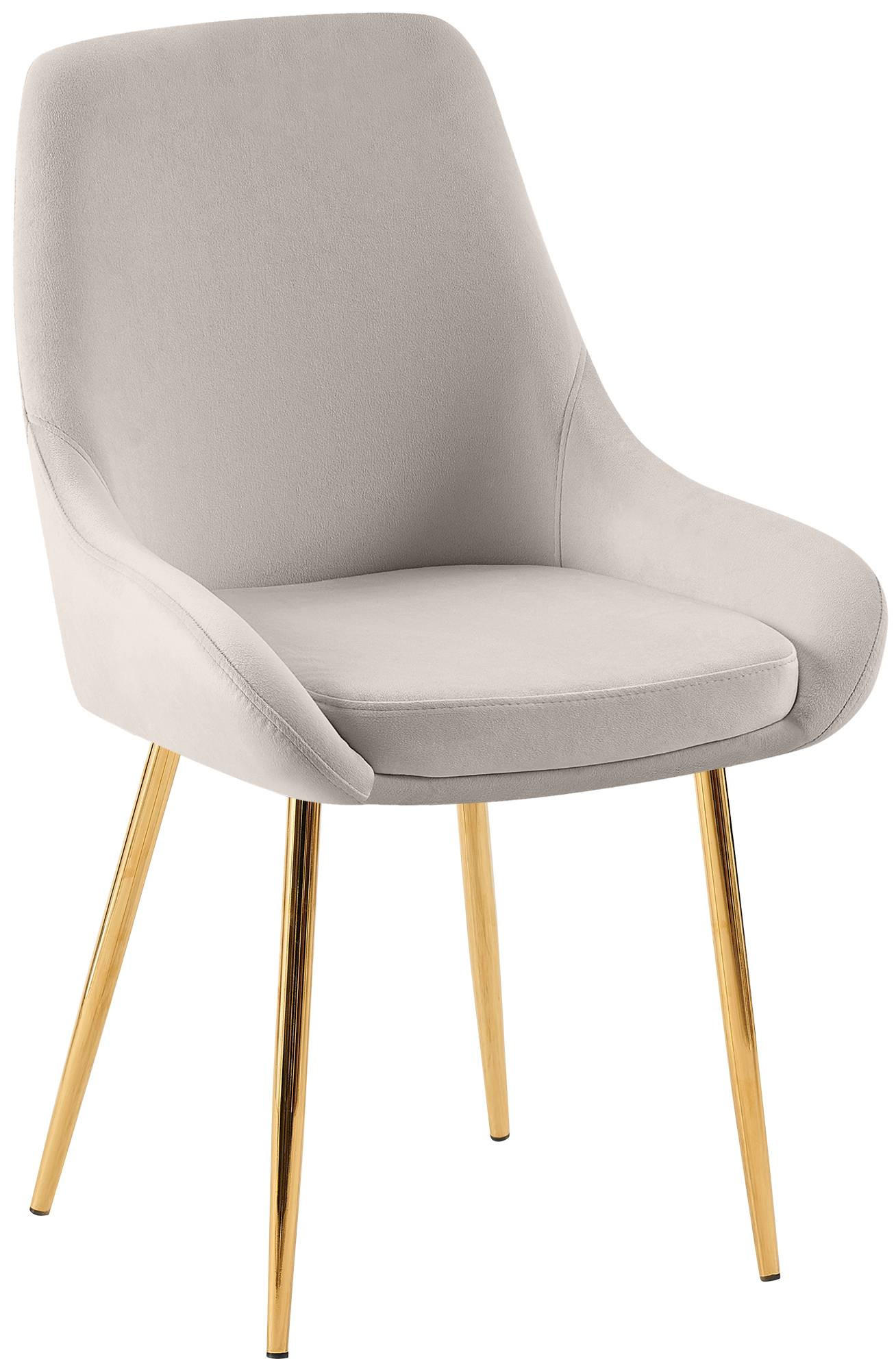 STUHL Samt Grau - Goldfarben/Grau, Textil (50/86/53cm) - CLP