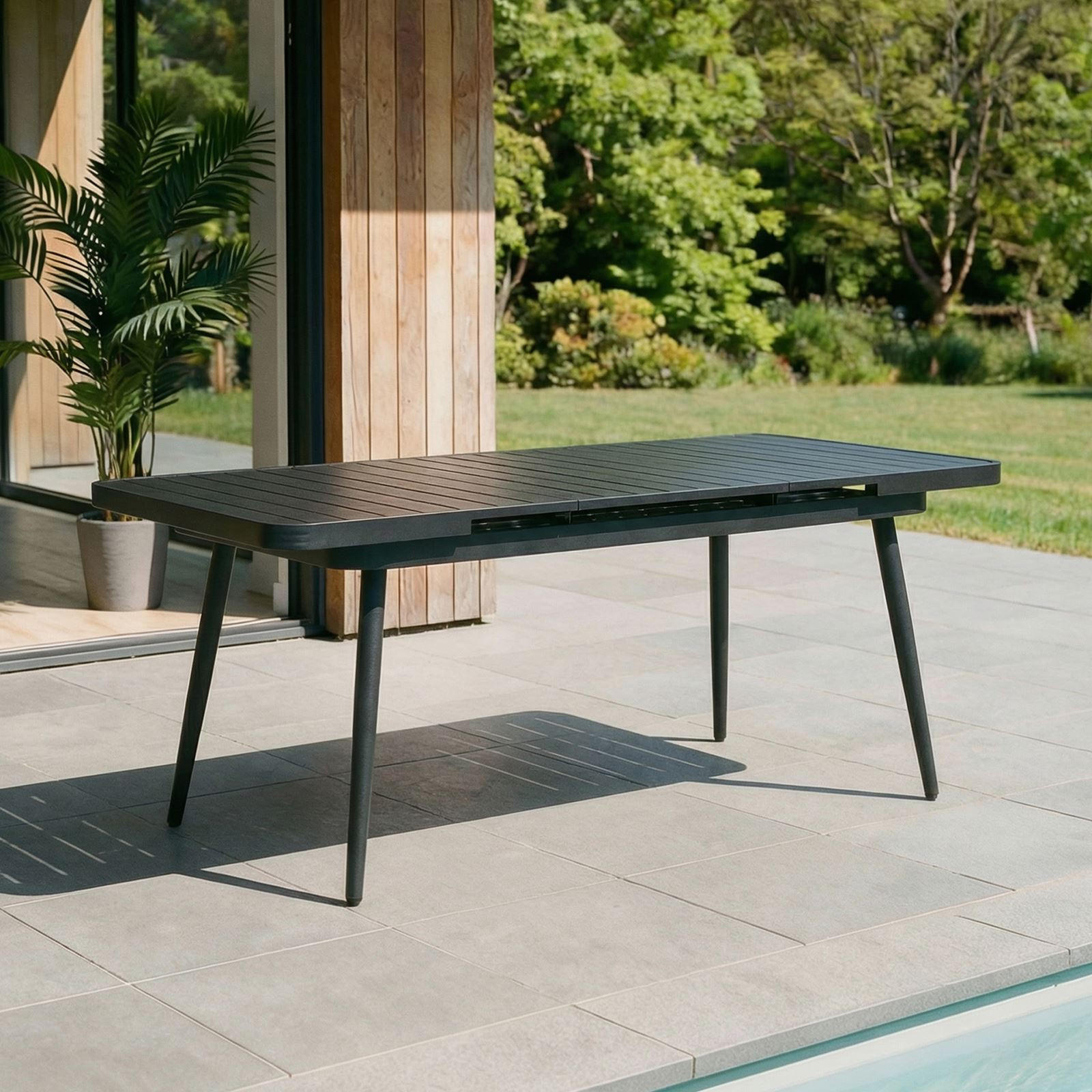 GARTENTISCH SUNNY - Schwarz, Metall (90/150/78cm) - IDIMEX