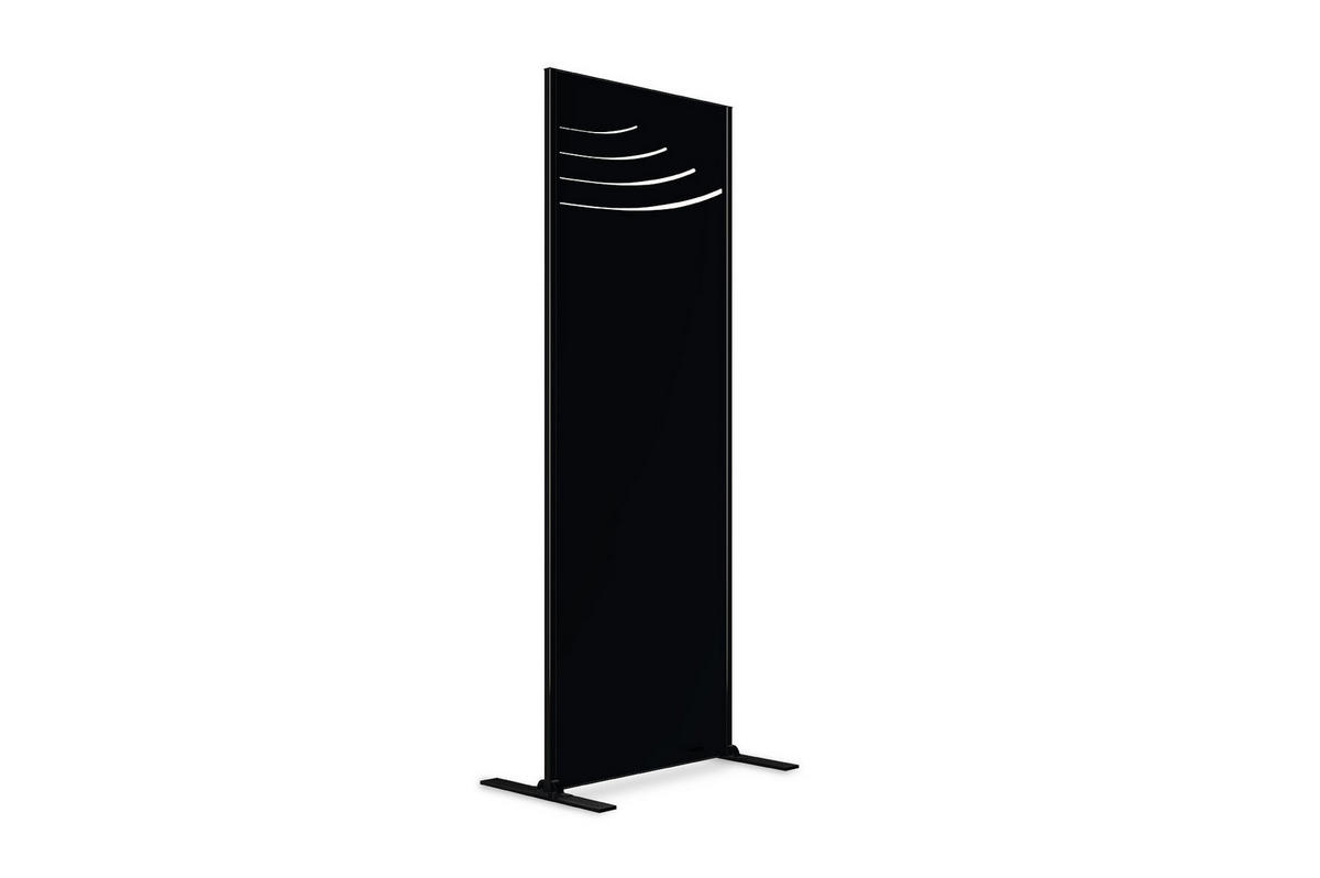 SICHTSCHUTZ PANEELEN 2er-Set Veleta Schwarz H.160cm mit Mustern auf der Oberseite - Schwarz, Metall (60/160cm) - Casanoov