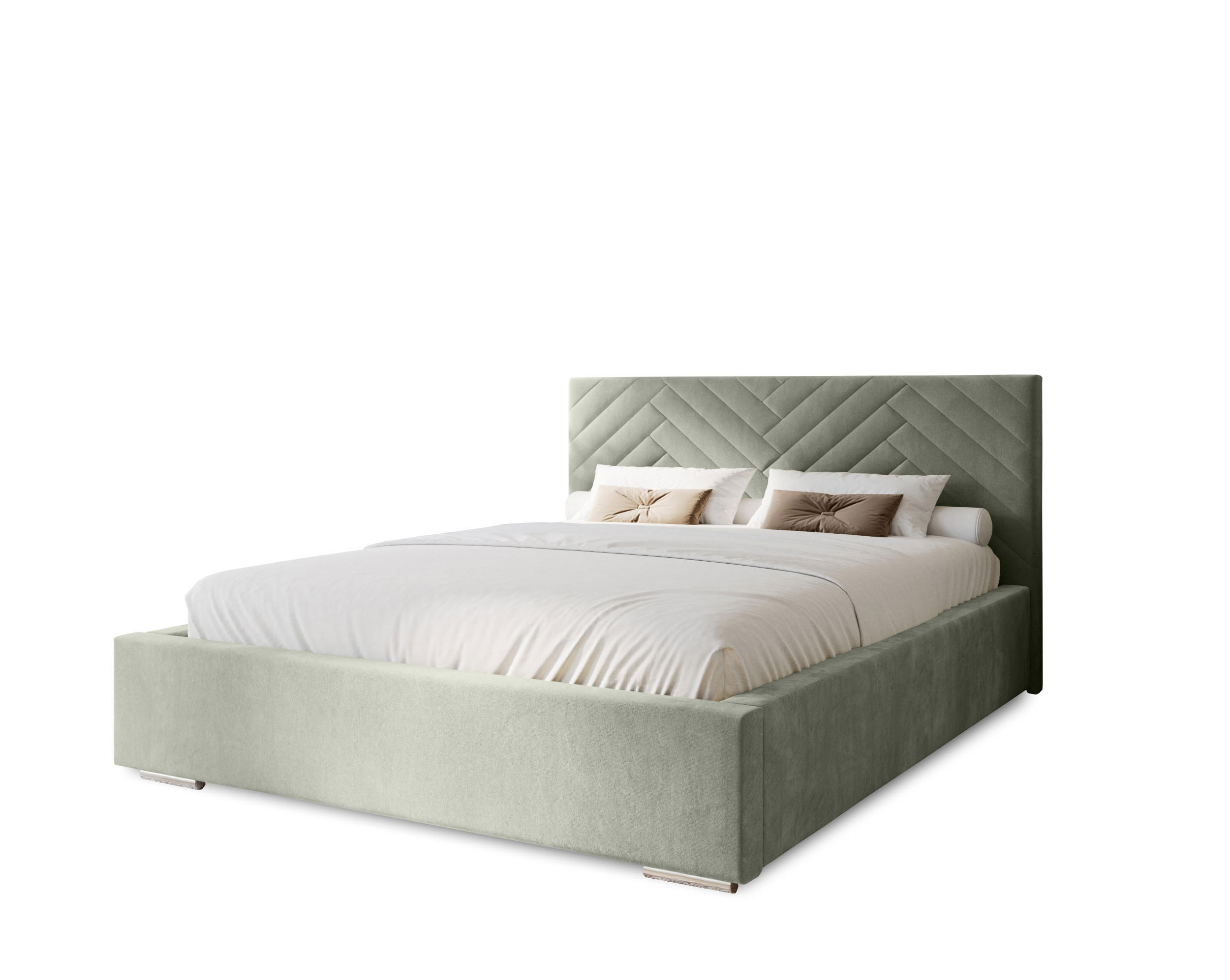 POLSTERBETT Aura 120x200 cm, Doppelbett mit Bettkasten und Lattenrost aus Holz, Velourstoff: Grau - Grau, Holz/Textil (120/200cm) - Marpur