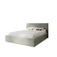 POLSTERBETT Aura 180x200 cm, Doppelbett mit Bettkasten und Lattenrost aus Holz, Velourstoff: Grau - Grau, Holz/Textil (180/200cm) - Marpur