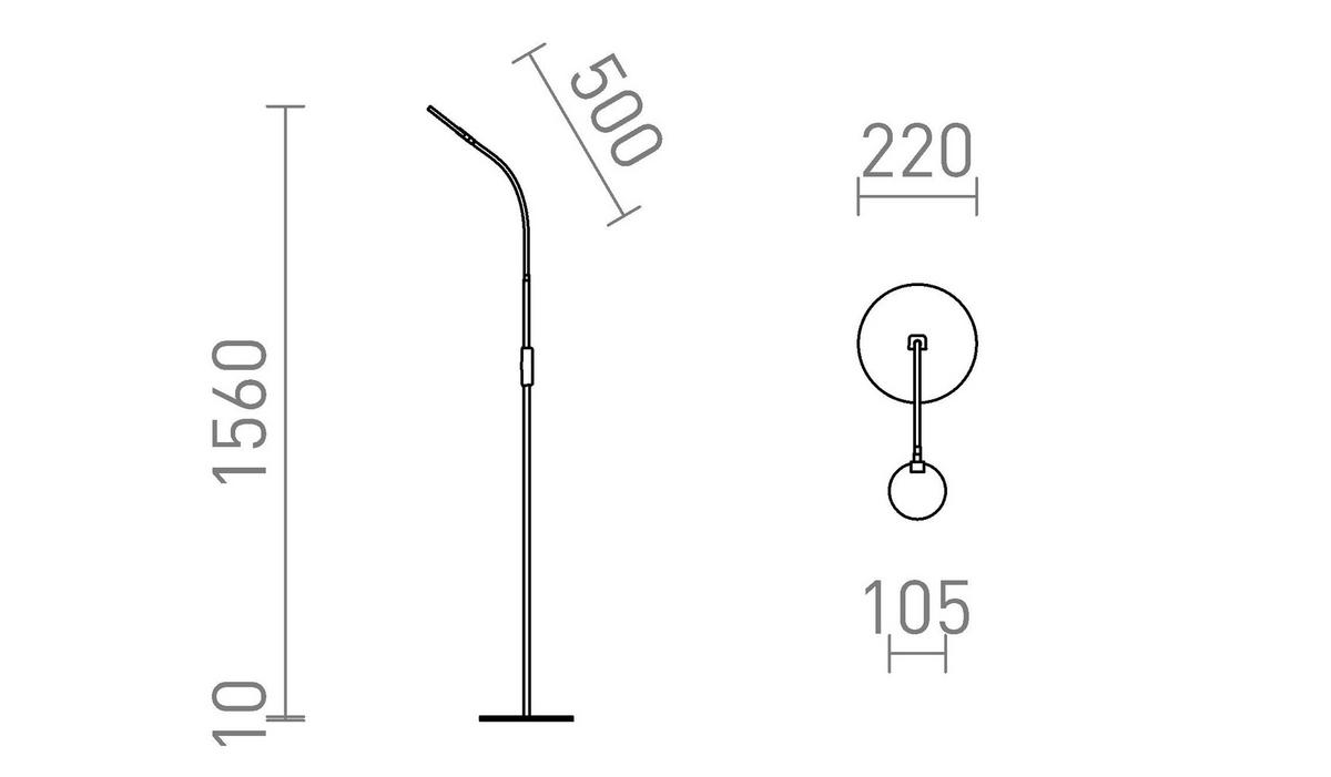 STEHLEUCHTE CELESTE DIMM Weiß 5 W - Weiß, Metall (22/22/135cm) - Rendl