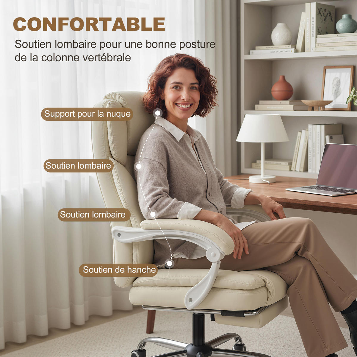 CHEFSESSEL DE-11828 mit 155° Neigung & Fußstütze Beige - Beige, Metall (64/120/73cm) - ComfortXL