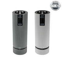 MÜHLENSET Elektrisch Line 15cm Pfeffer- & Salzmühle Aluminium Zirkonia-Mahlwerk - Grau, Metall (10.4/15/5.2cm) - PEUGEOT
