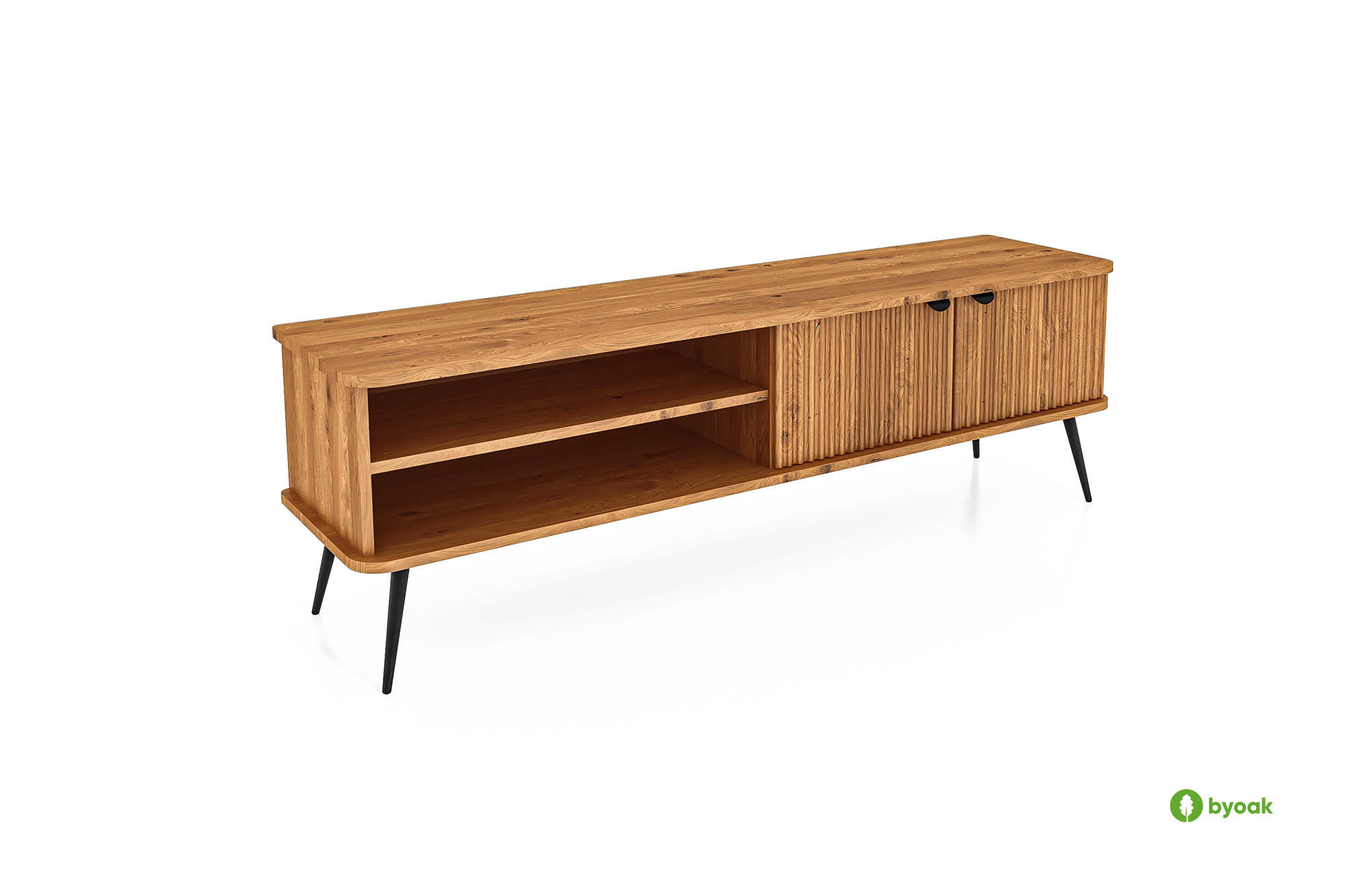 LOWBOARD LINA Wildeiche - Wildeiche, Holz (180/57/46cm) - byoak