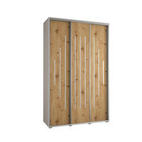SCHWEBETÜRENSCHRANK 235,2/160/45 3-türig - Silberfarben/Eiche Artisan, Holz/Metall (160/235/45cm) - Abiks Möbel