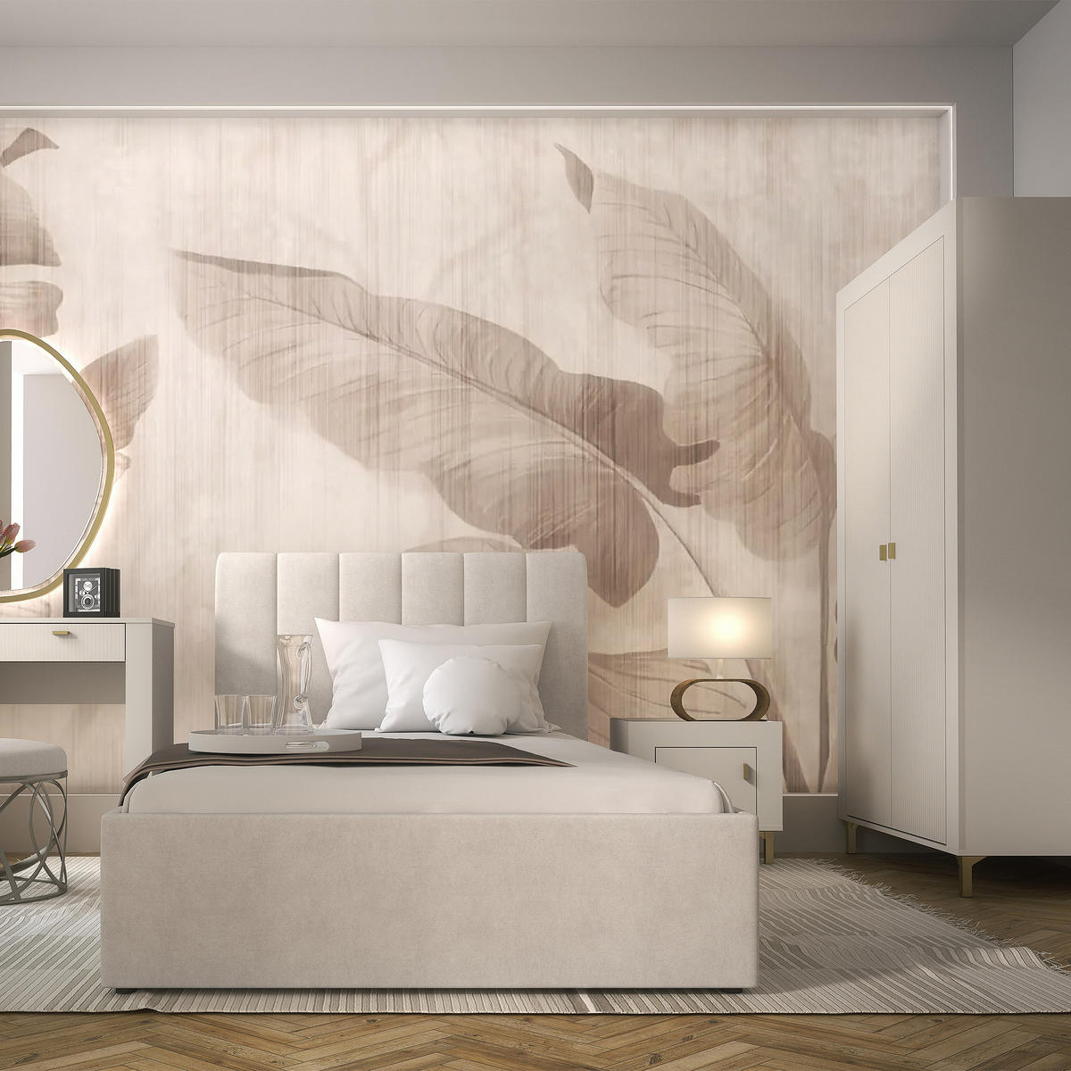 NACHTTISCH Monta mit 1 Tür , Kaschmir - Kaschmir, Holzwerkstoff (48/47/36cm) - Beautysofa