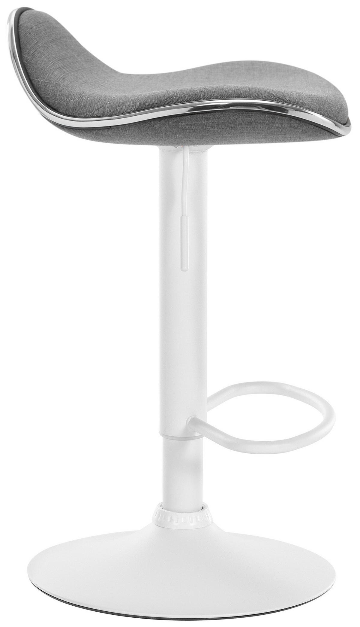BARHOCKER Stoff hellgrau - Hellgrau/Weiß, Textil/Metall (45/71/45cm) - CLP