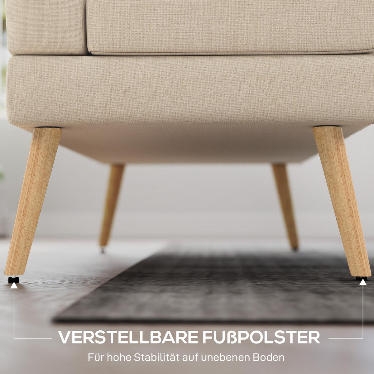 2-SITZER Sofa Beige 118.0/68.0/90.0 cm - Beige, Textil (68/90/118cm)