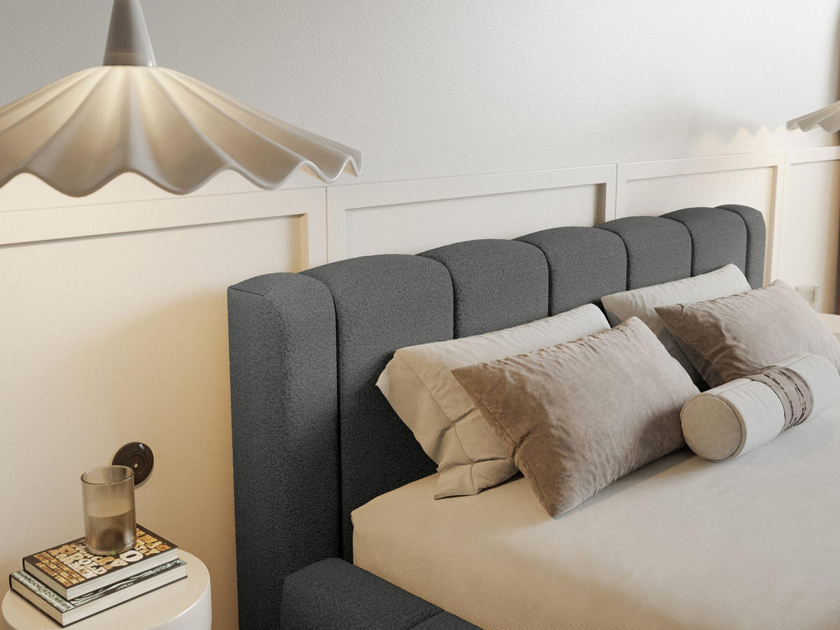 POLSTERBETT Nedi 160x200 cm, Anthrazit - Anthrazit, Textil (160/200cm) - Fedve