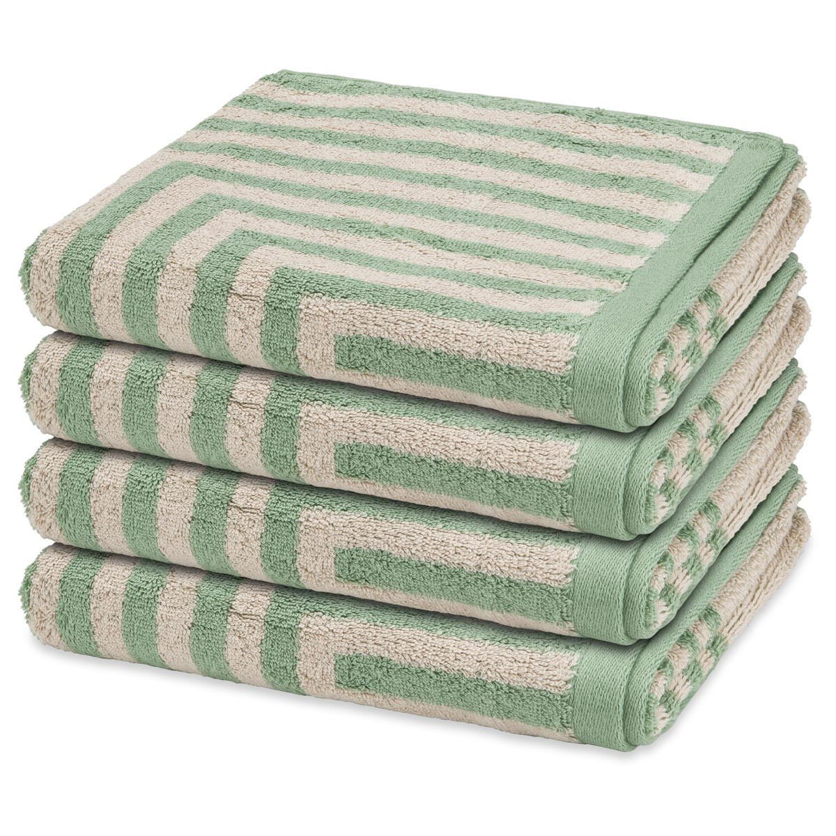 HANDTUCH Grafik 4er-Set - Grün, Textil (50/100cm) - Ross