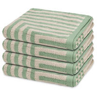HANDTUCH Grafik 4er-Set - Grün, Textil (50/100cm) - Ross