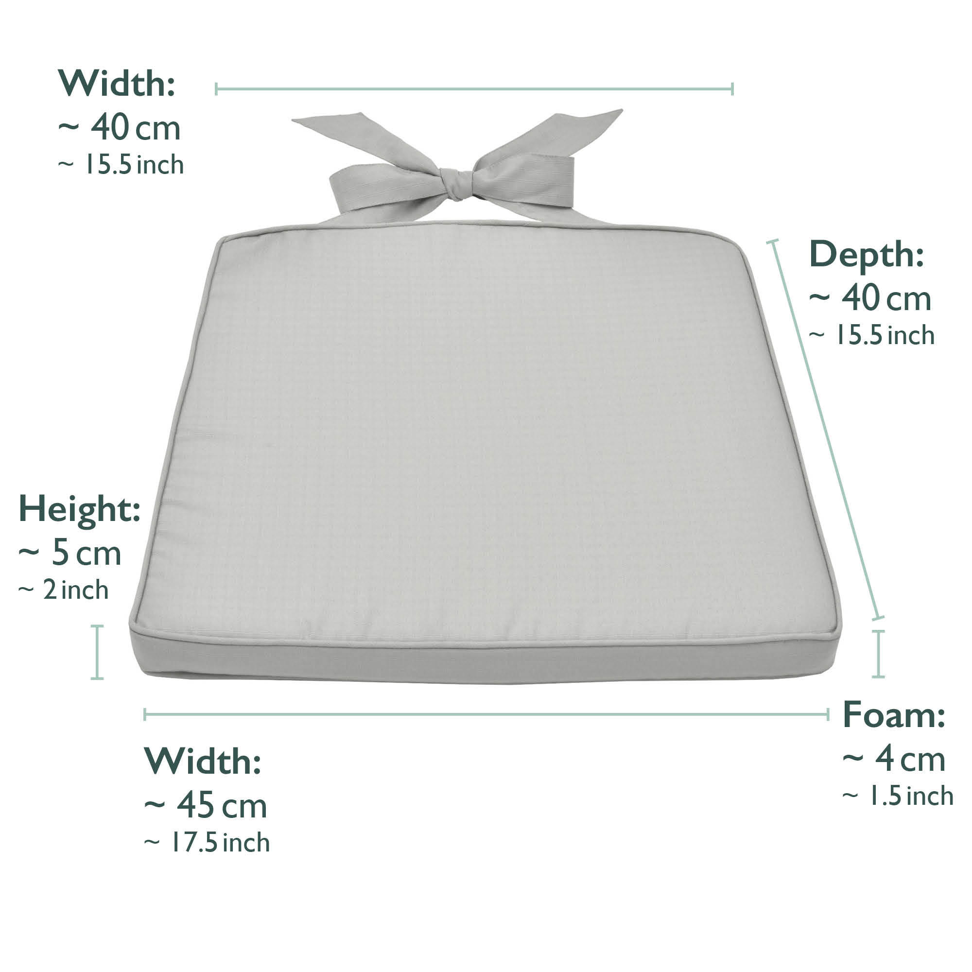 STUHLKISSEN Pia 45/40/5 cm Hellgrau 4tlg - Hellgrau, Textil (40/45cm) - Beautissu 