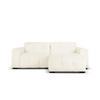 ECKSOFA rechts Kendal aus Samt leichtes beige 4 Sitzplätze - Creme, Textil (173/256cm) - Micadoni