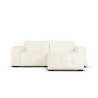 ECKSOFA rechts Kendal aus Samt leichtes beige 4 Sitzplätze - Creme, Textil (173/256cm) - Micadoni