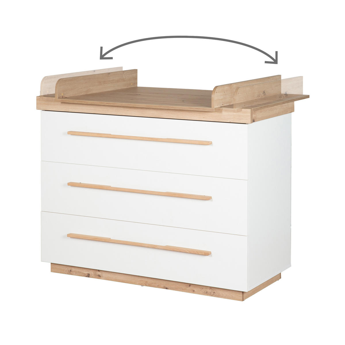 WICKELKOMMODE Lumo - Weiß, Holz (121/103/78cm) - Roba