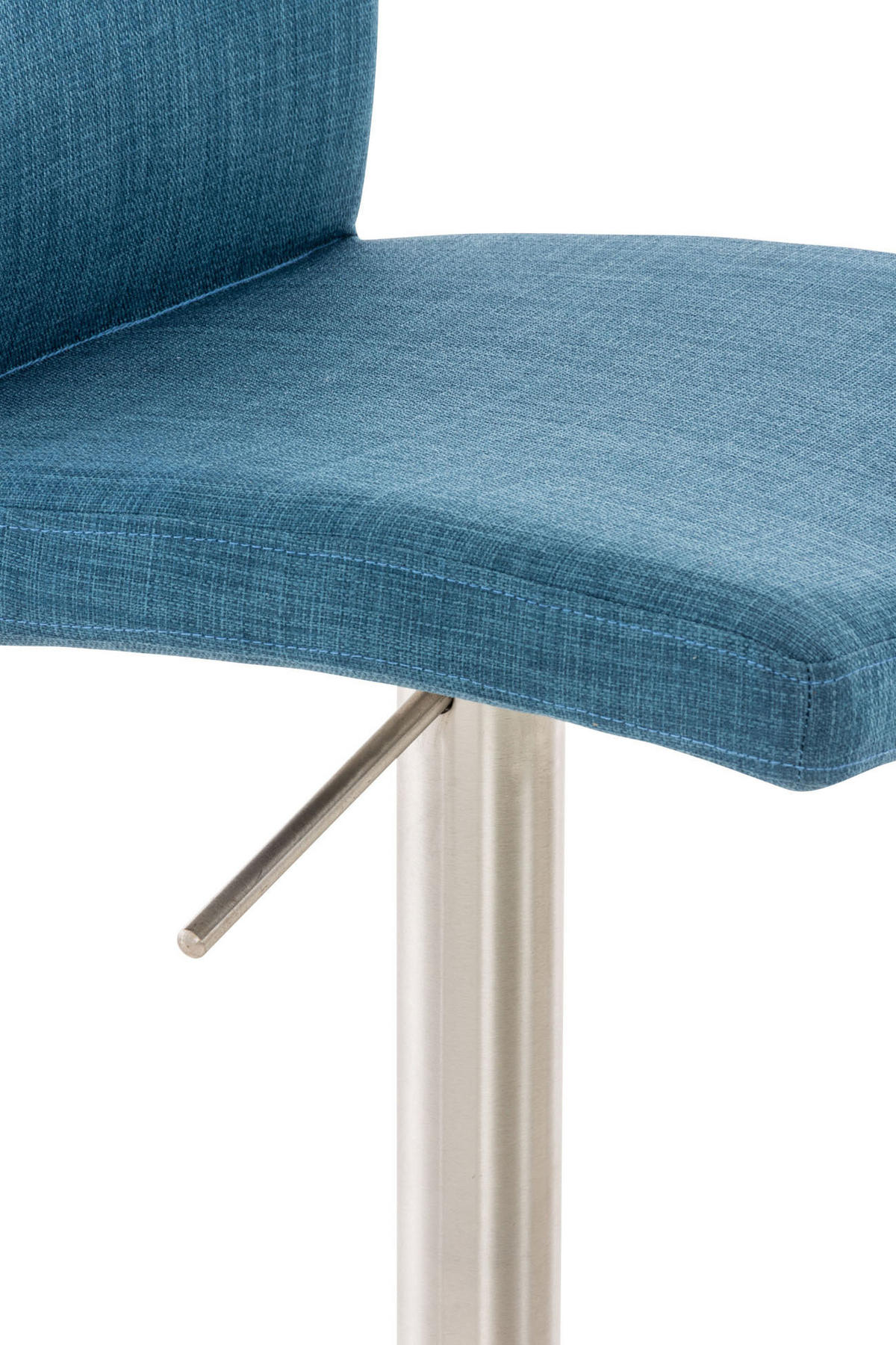 BARHOCKER 2er Set Stoff Blau - Blau/Edelstahlfarben, Textil/Metall (40/93/49cm) - CLP