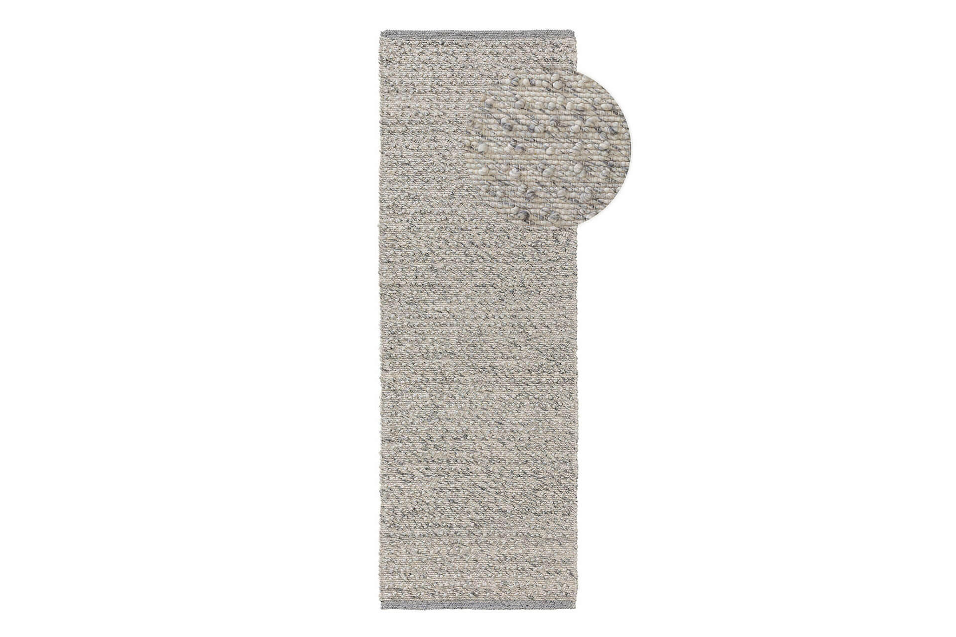 WOLLTEPPICH Lana Grau 80x250 cm - Grau, Textil (80/1cm) - KUNSTLOFT