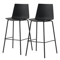 BARSTUHL - 2er-Set - Kunststoff / Eisen - Schwarz, Kunststoff/Metall (54/109/54cm) - home24
