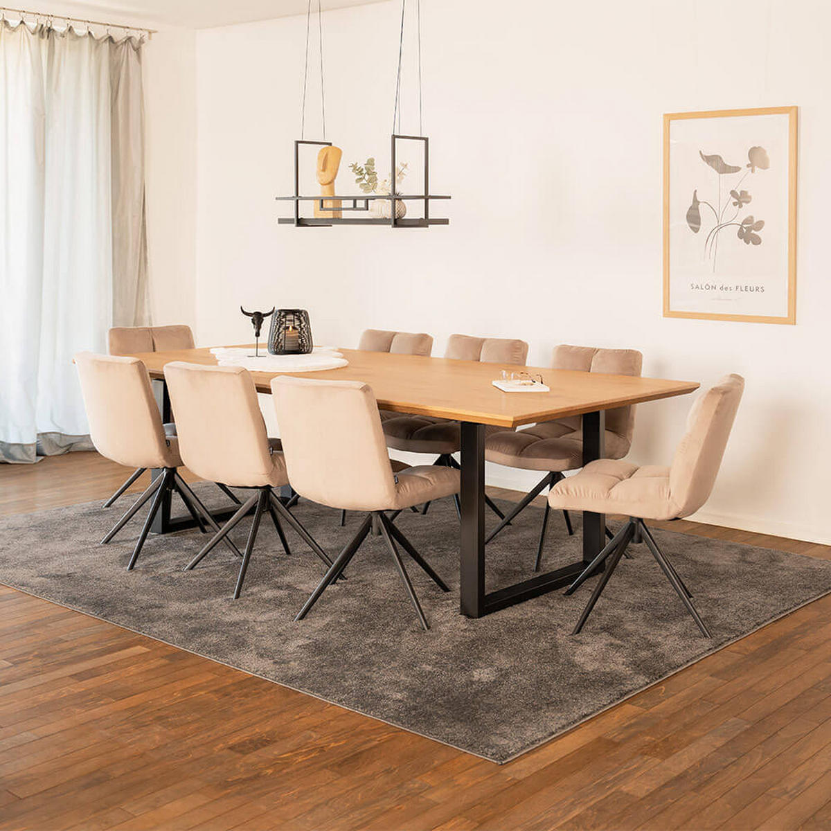ESSTISCH Eckig AVENCIA inkl. U-Fuß - 240 x 120 cm Light Oak - Hellbraun, Holz (240/120/4cm) - Home Deluxe