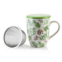 BECHER mit Sieb und Deckel Eddy - Grün, Keramik (0.32L) - Mondex