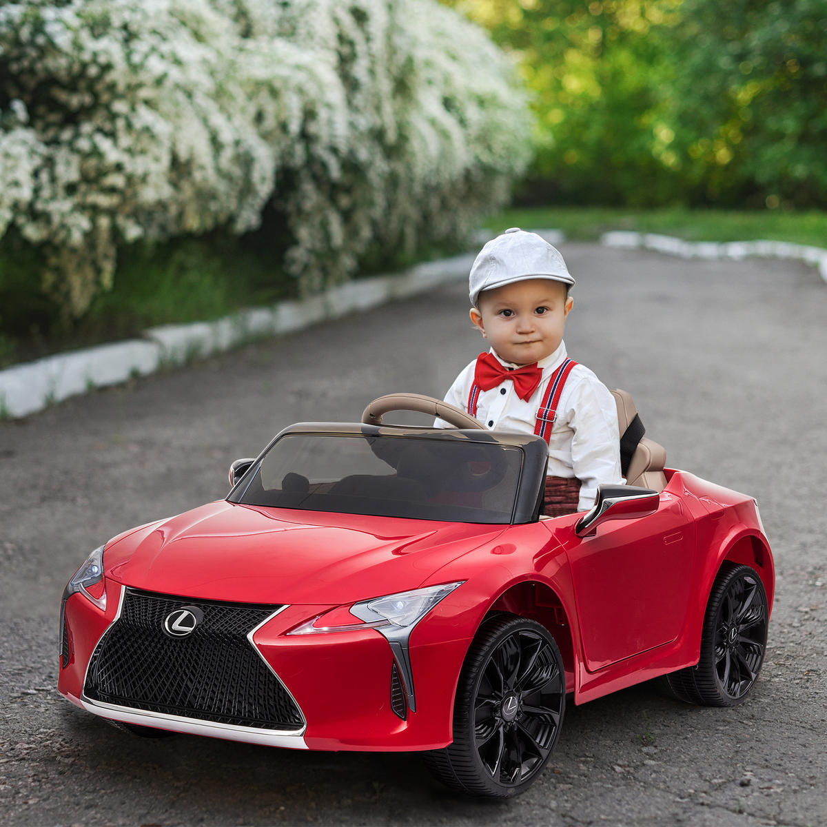 KINDERAUTO von Lexus Kinderfahrzeug Elektroauto mit MP3 Licht Musik Rot - Rot, Kunststoff (106/63/44cm) - HOMCOM