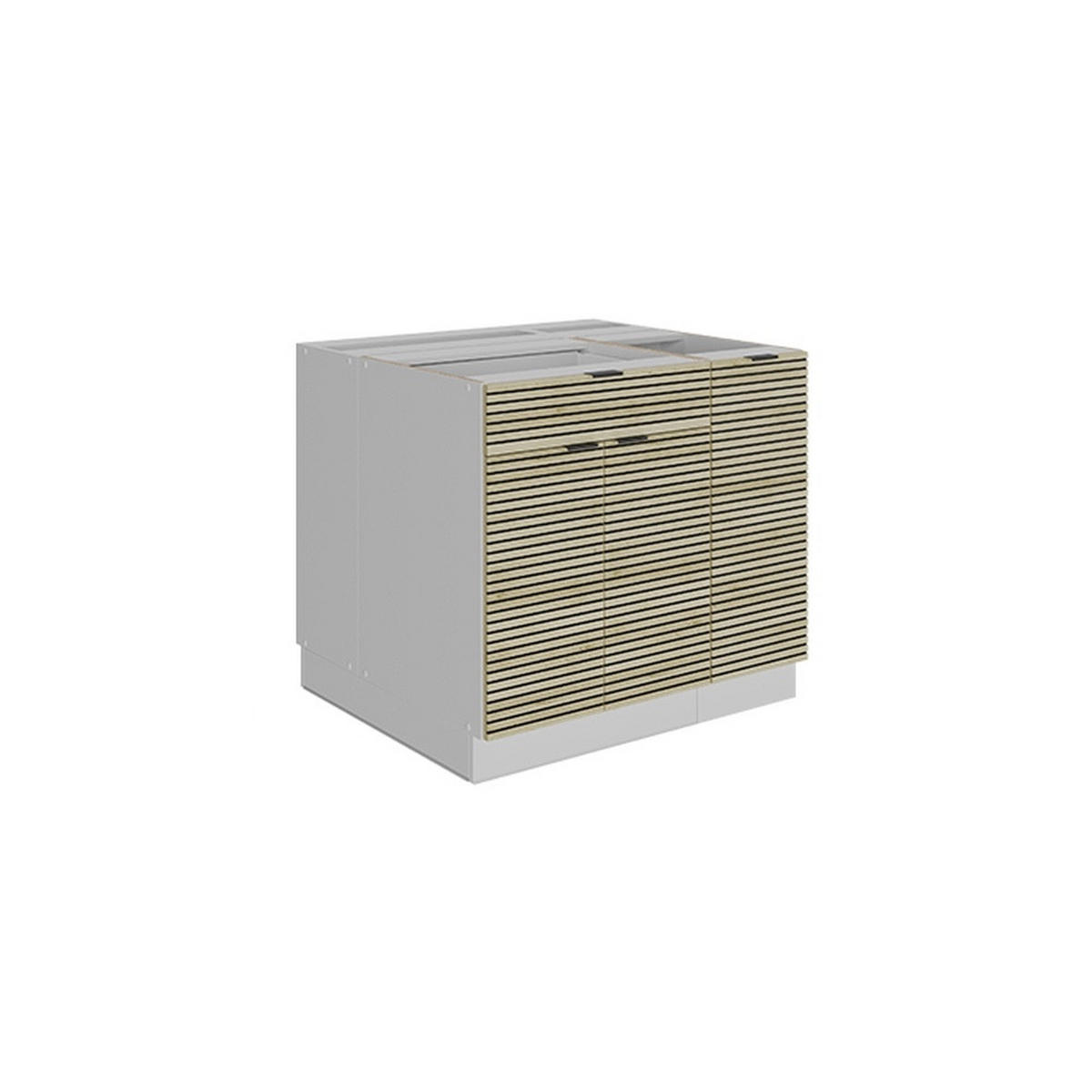INSULA DE BUCĂTĂRIE Fame-Line Panou de stejar 90 cm cu sertar, fara blat - alb/culoare lemn stejar, compozit lemnos (90/82/81.6cm) - Vicco