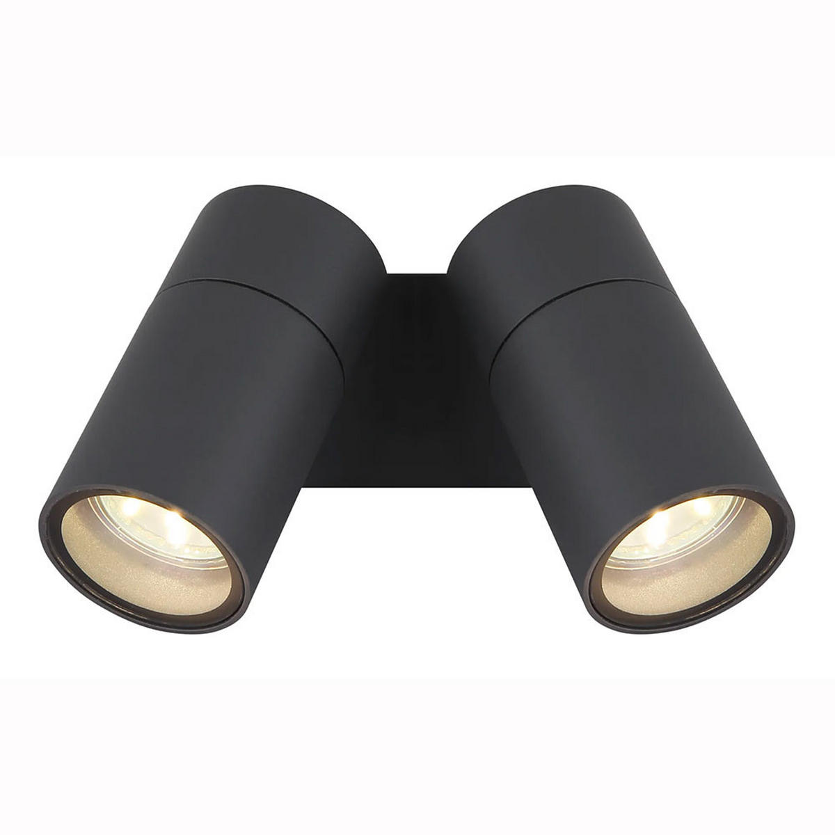 AUSSEN-WANDLEUCHTE Aluminium Schwarz 2 flammig - Schwarz, Metall (15/11.8/10.5cm) - Globo Lighting