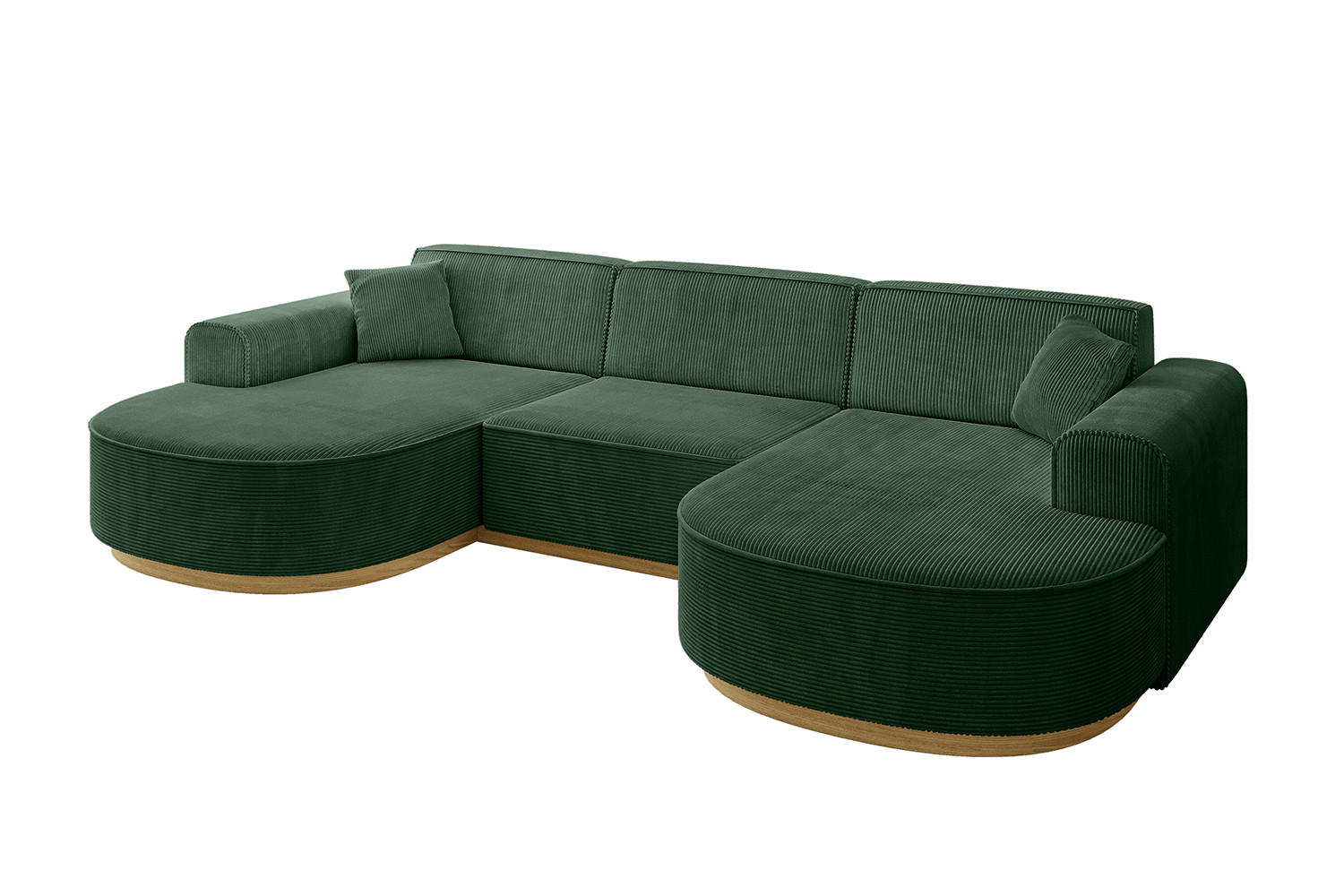 WOHNLANDSCHAFT MARI-U1-v2 - 303x171x83 cm Grün Cord - Grün, Holzwerkstoff/Textil (303/83/171cm) - ALTDECOR