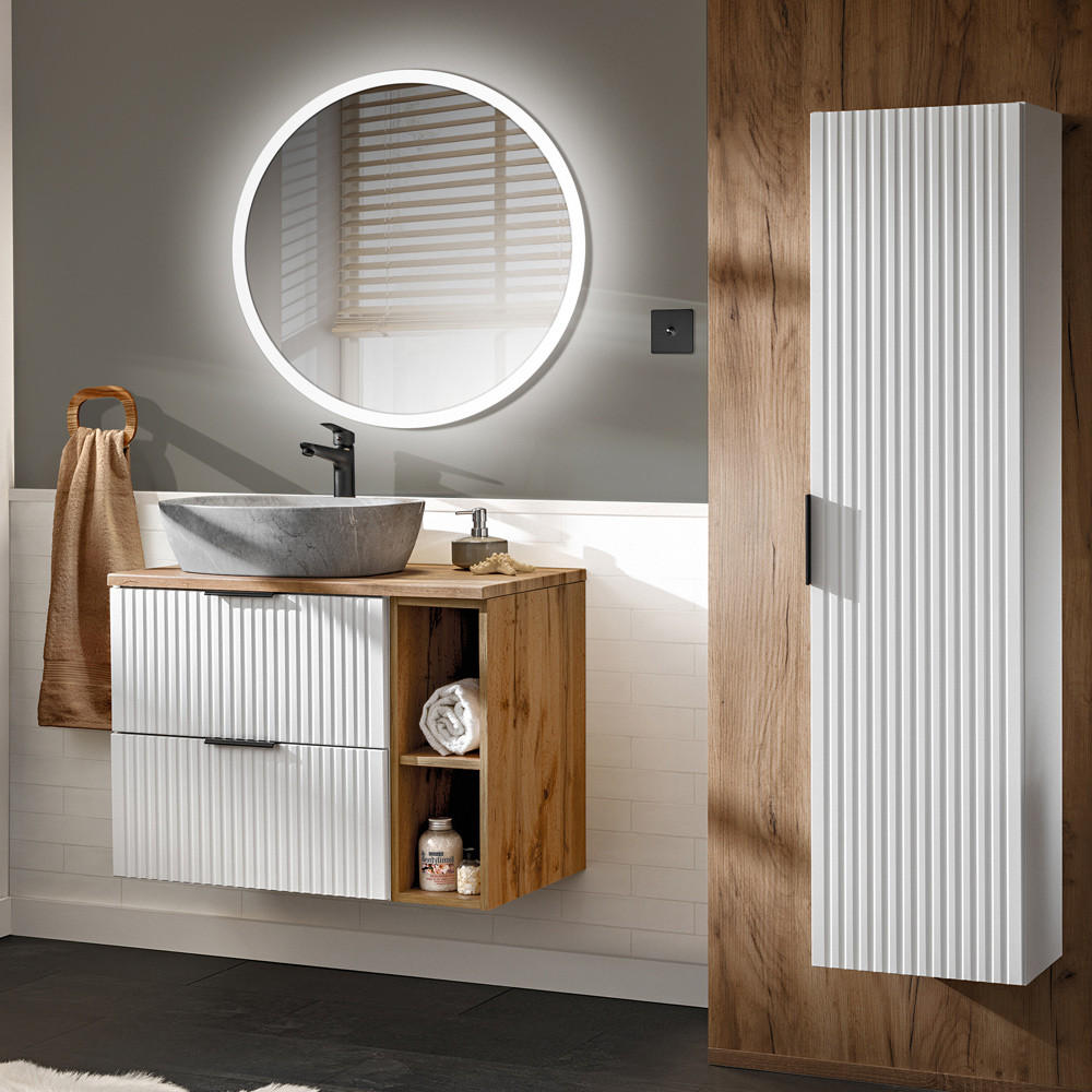 Lomado Badmöbel-Set Weiß 80x57x46 cm