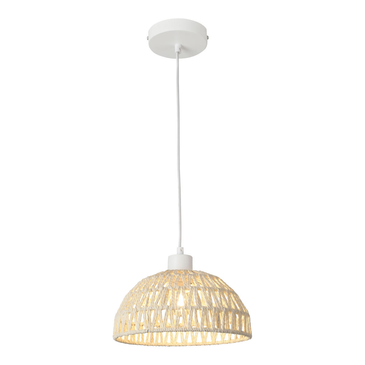 HÄNGELAMPE Alton - Weiß, Naturmaterialien/Metall (25/25/156cm) - lux.pro