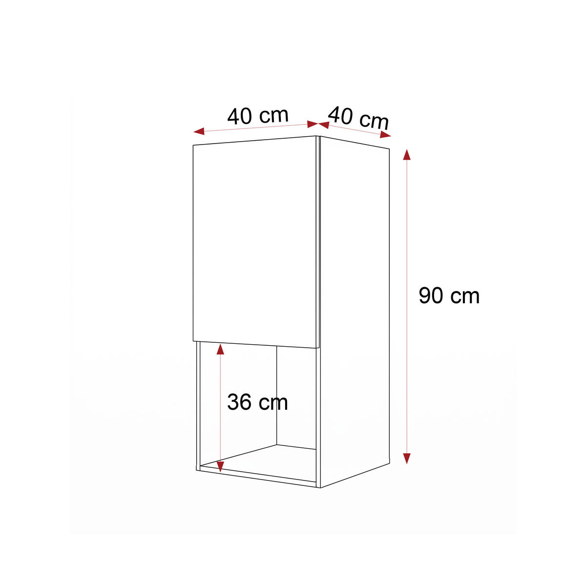 HÄNGESCHRANK ANGEL LINE 40/40/90 cm Kaschmir - Kaschmir, Holzwerkstoff (40/90/40cm) - Idohome