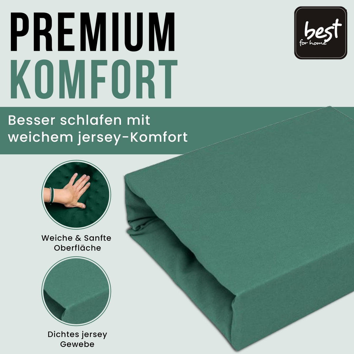 SPANNBETTLAKEN 90/160 cm, Jersey Elastisch 100 % Baumwolle Grasgrün - Waldgrün, Textil (90/160cm) - Best For Home