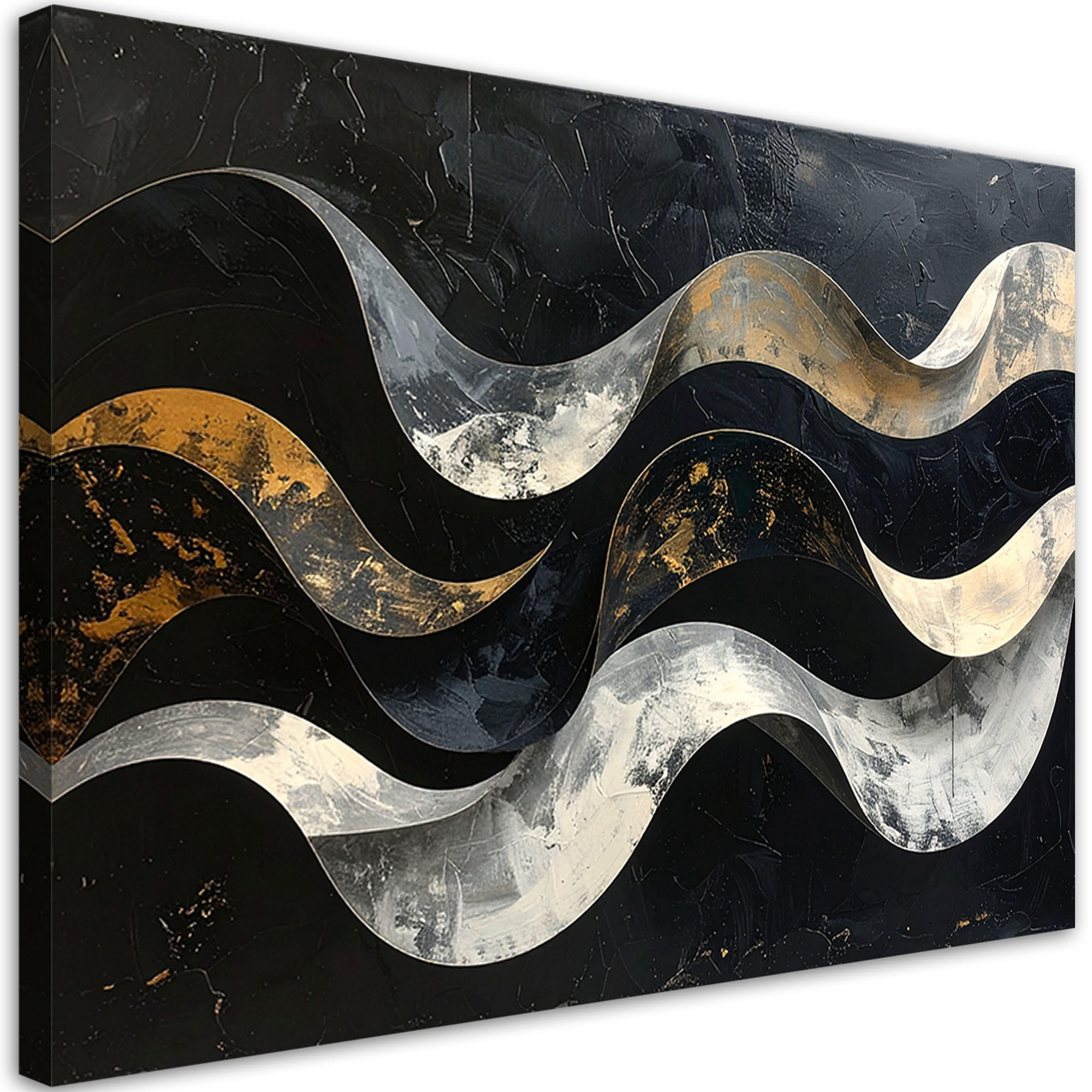 LEINWANDBILD Abstraktion 100x70cm - Schwarz, Textil (100/70cm) - Feeby