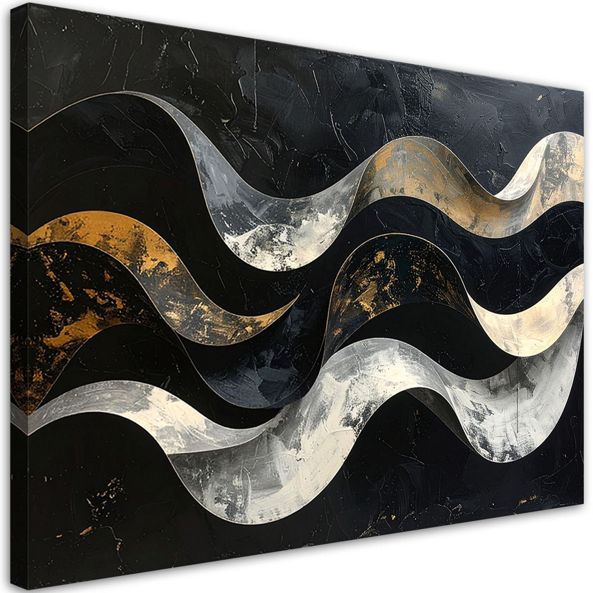 LEINWANDBILD Abstraktion 100x70cm - Schwarz, Textil (100/70cm) - Feeby