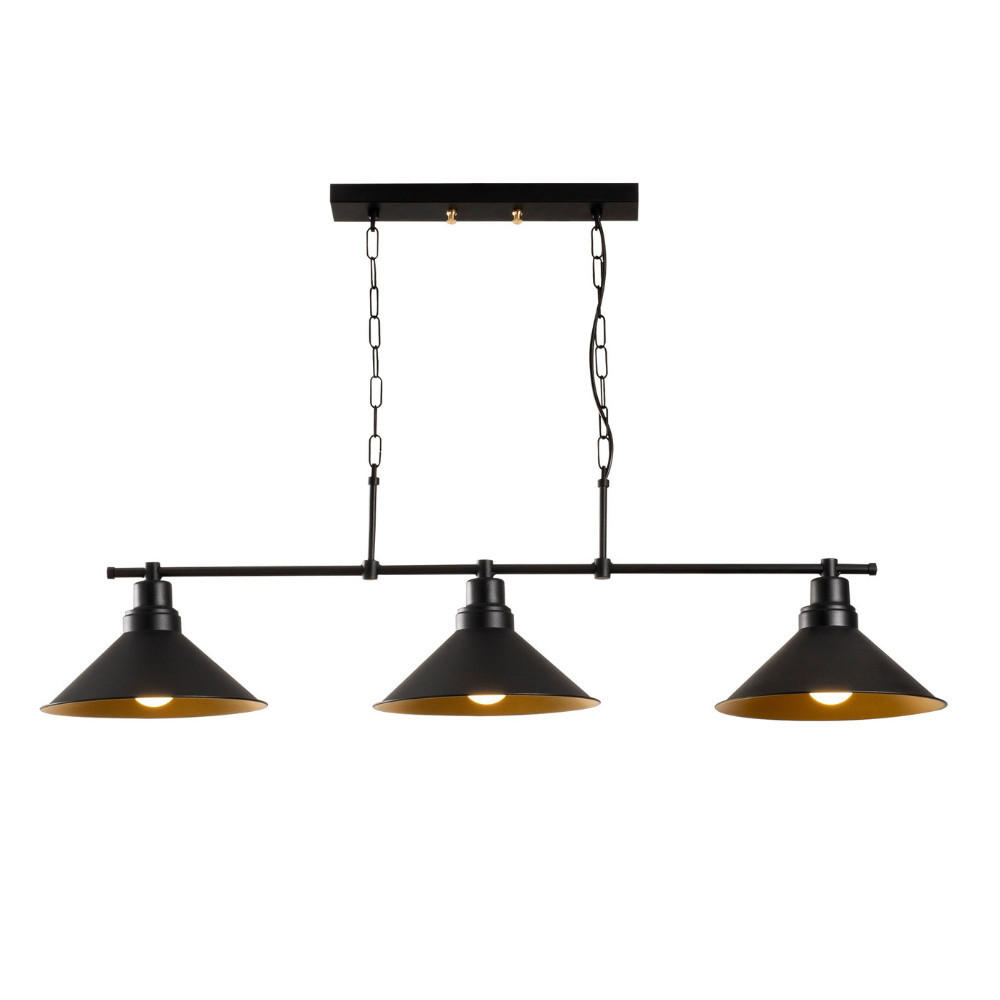 HÄNGELEUCHTE Erika Schwarz 40W - Schwarz, Metall (108/24/55cm) - Concept Usine