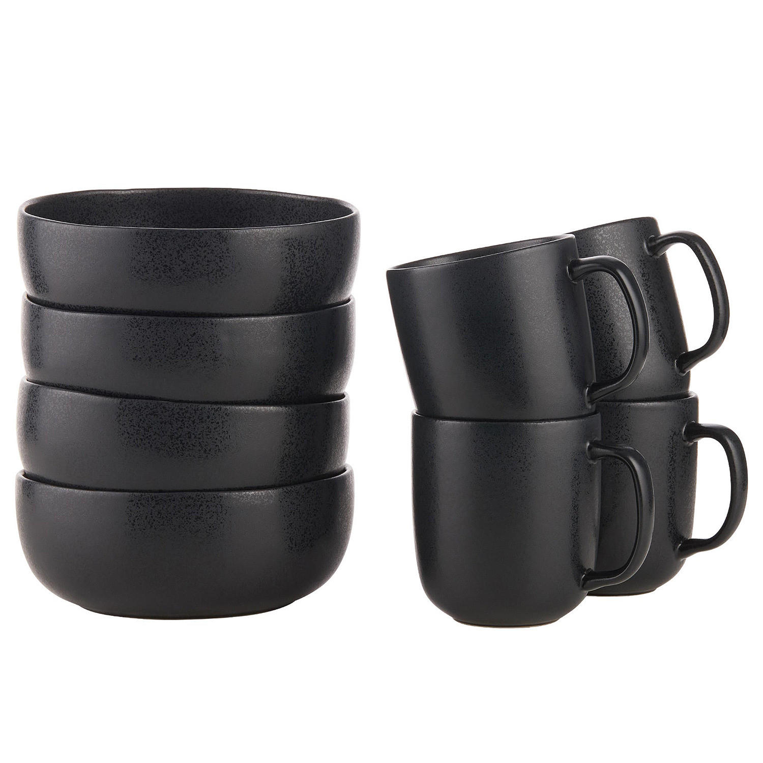 FRÜHSTÜCKS-SET (8-teilig) Casa Nova - Schwarz, Keramik (16/7/16cm) - Butlers