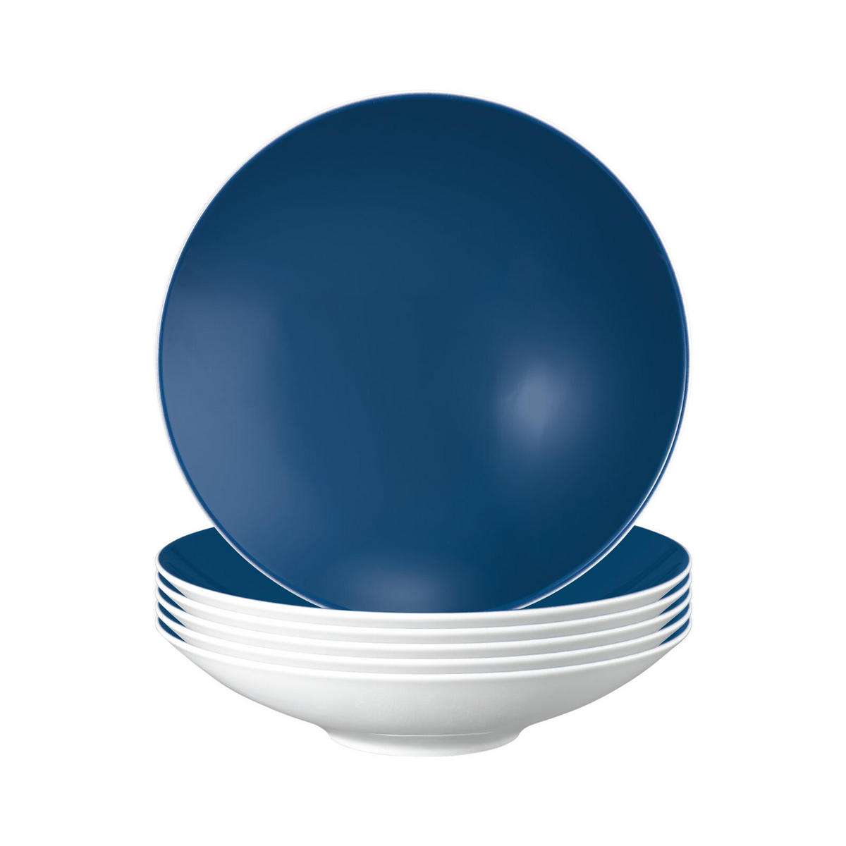 SUPPENTELLER Life Fashion Classic Blue ø 20 cm 6er Set - Blau, Keramik (20cm) - Seltmann Weiden