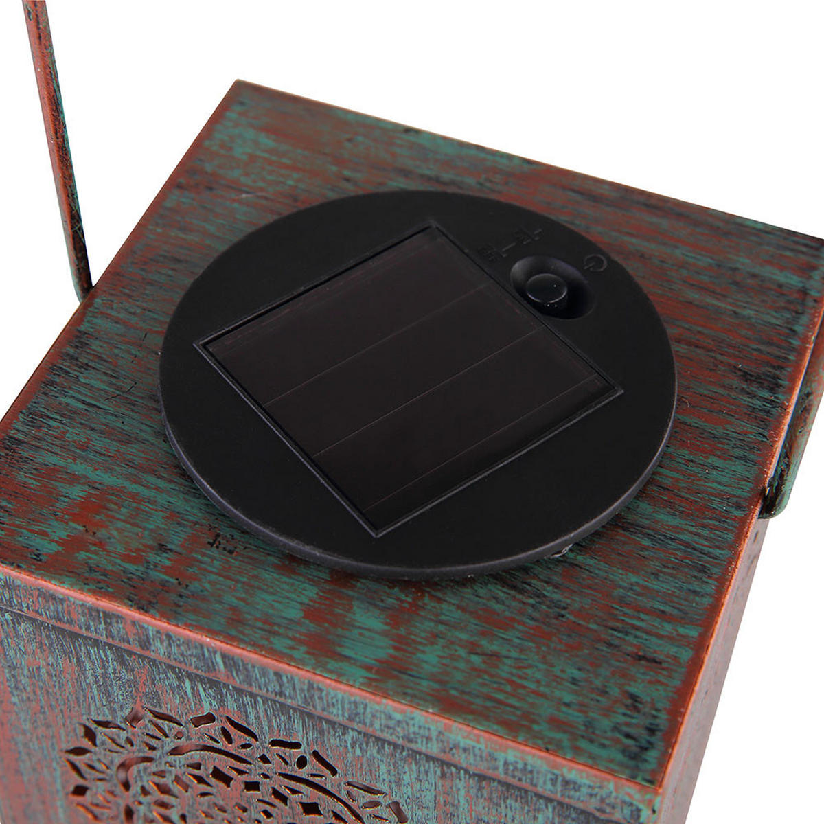 LED AUSSENLEUCHTE Solarleuchte Grün Rost - Grün, Metall (10.2/10.2/26cm) - Globo Lighting