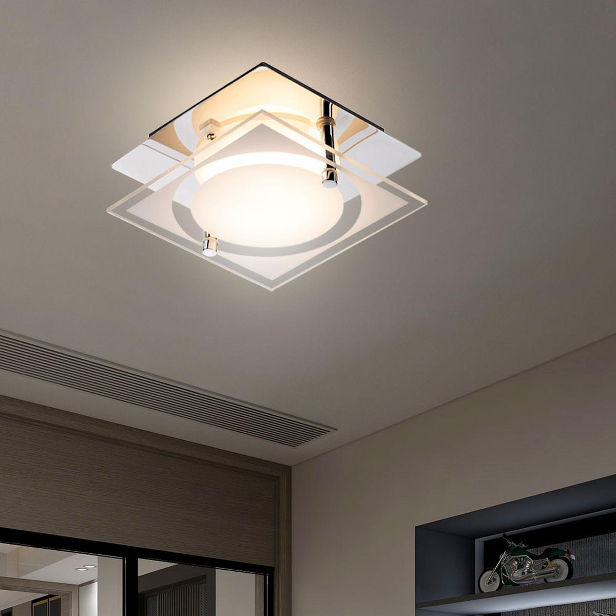 LED WANDLEUCHTE RICKY Chrom Silber - Silberfarben, Glas (12/7/12cm) - Globo Lighting