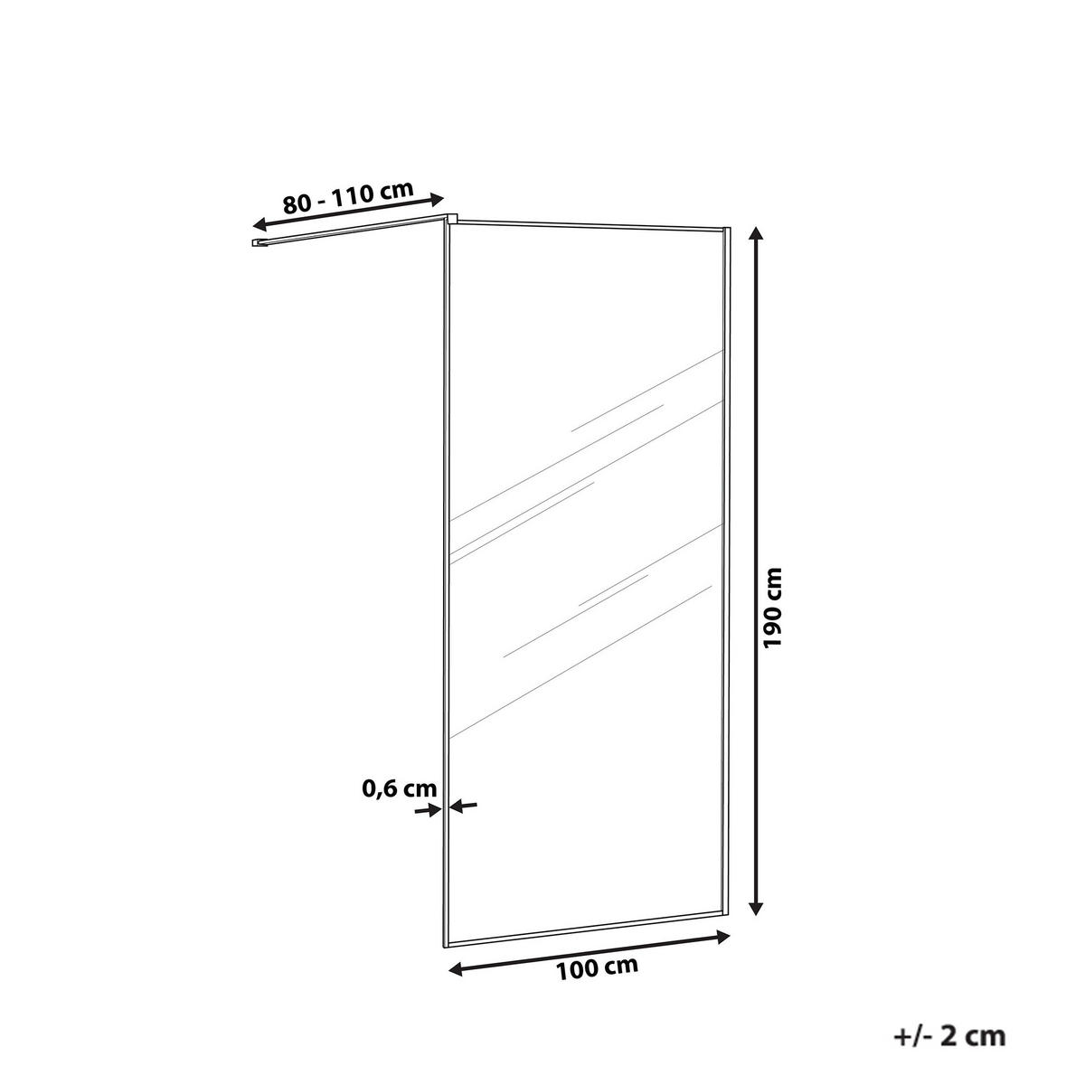 SPRCHOVÁ ZÁSTĚNA 100/190 cm Zlatá Waspam - zlatá/průhledná, sklo (100/190cm) - Beliani