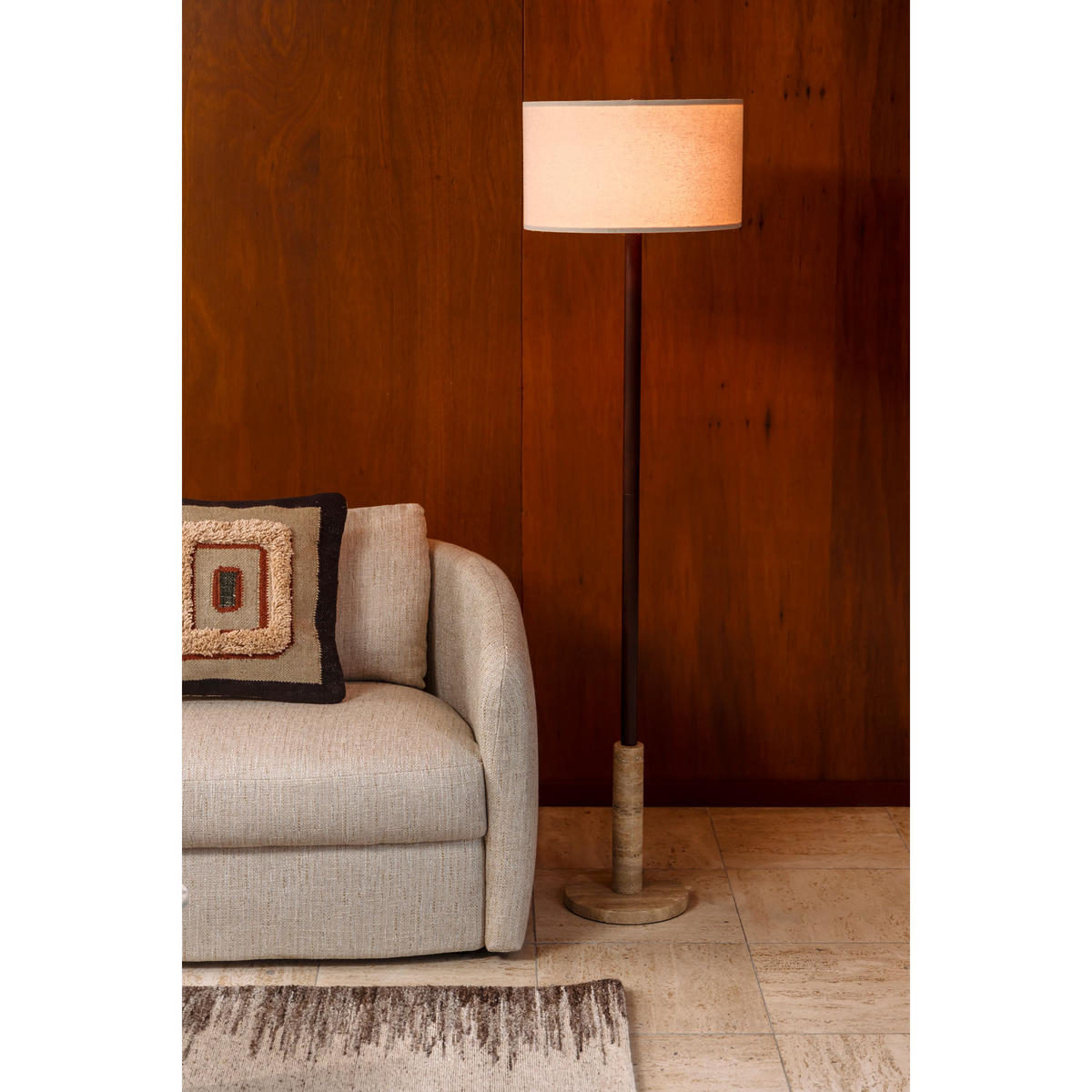 STEHLAMPE Jackson - Beige, Stein (40/40/156cm) - Dutchbone