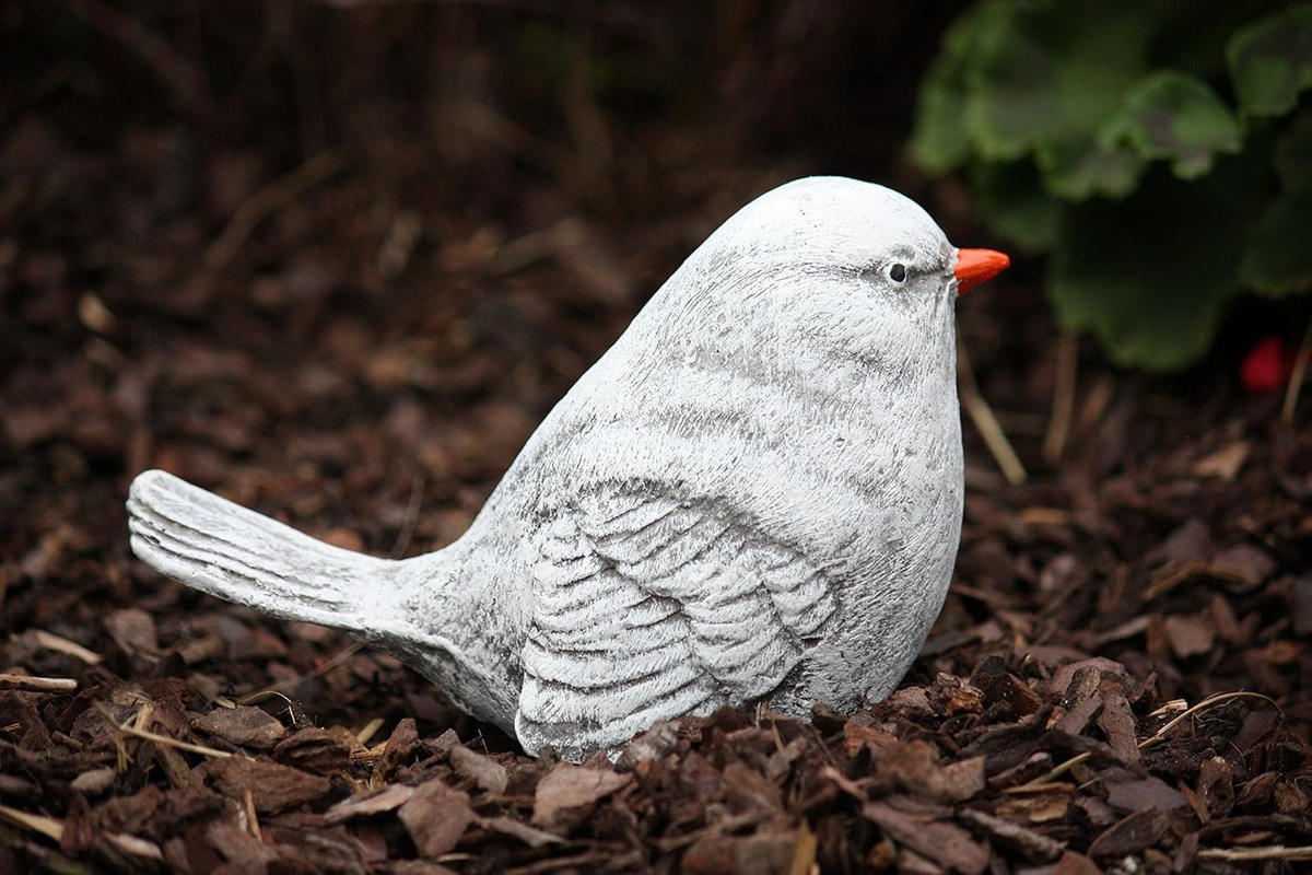 STEINFIGUR Kleiner Vogel Hansi frostfest Steinguss - Grau, Stein (8/10/10cm) - stoneandstyle