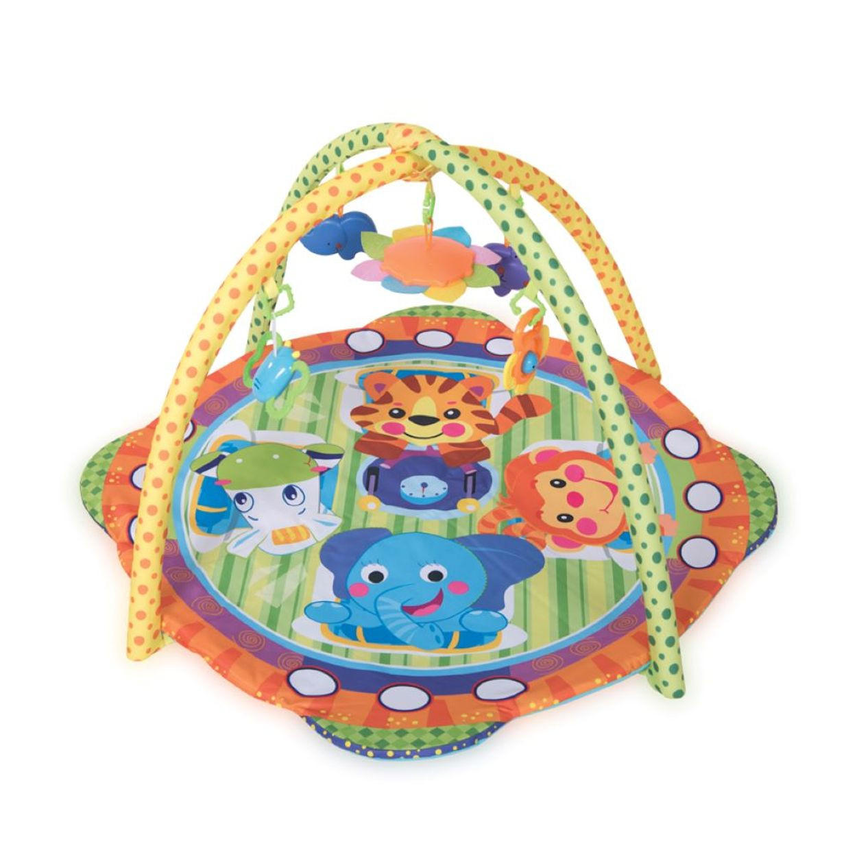 SPIELBOGEN Safari orange 95 x 95 cm, Krabbeldecke, Spiegel, Rassel, buntes Spielzeug, ab Geburt - Orange, Textil (95/57/95cm) - Lorelli