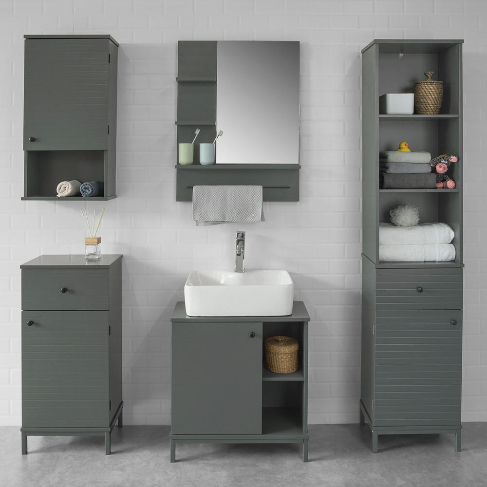 HÄNGESCHRANK Dunkelgrau - Grau, Holzwerkstoff (40/76/21cm) - SoBuy